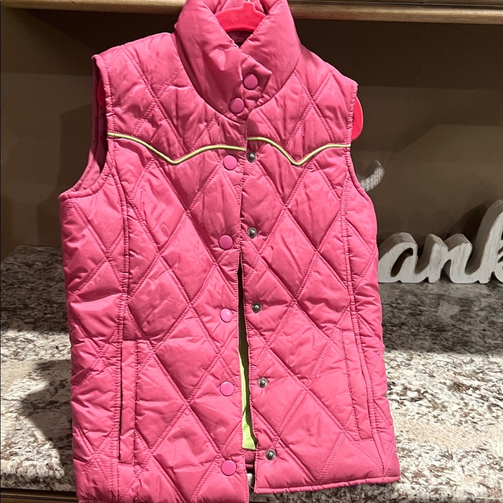 Roper Pink Quilted Kids Vest